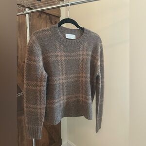 Cozy Brown Plaid Sweater
